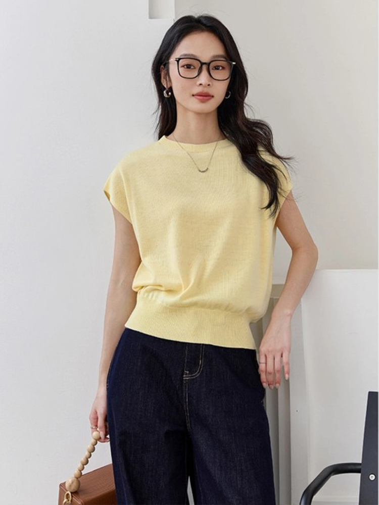 Sleeveless Round Neck Sweater-VIMLYSTORE