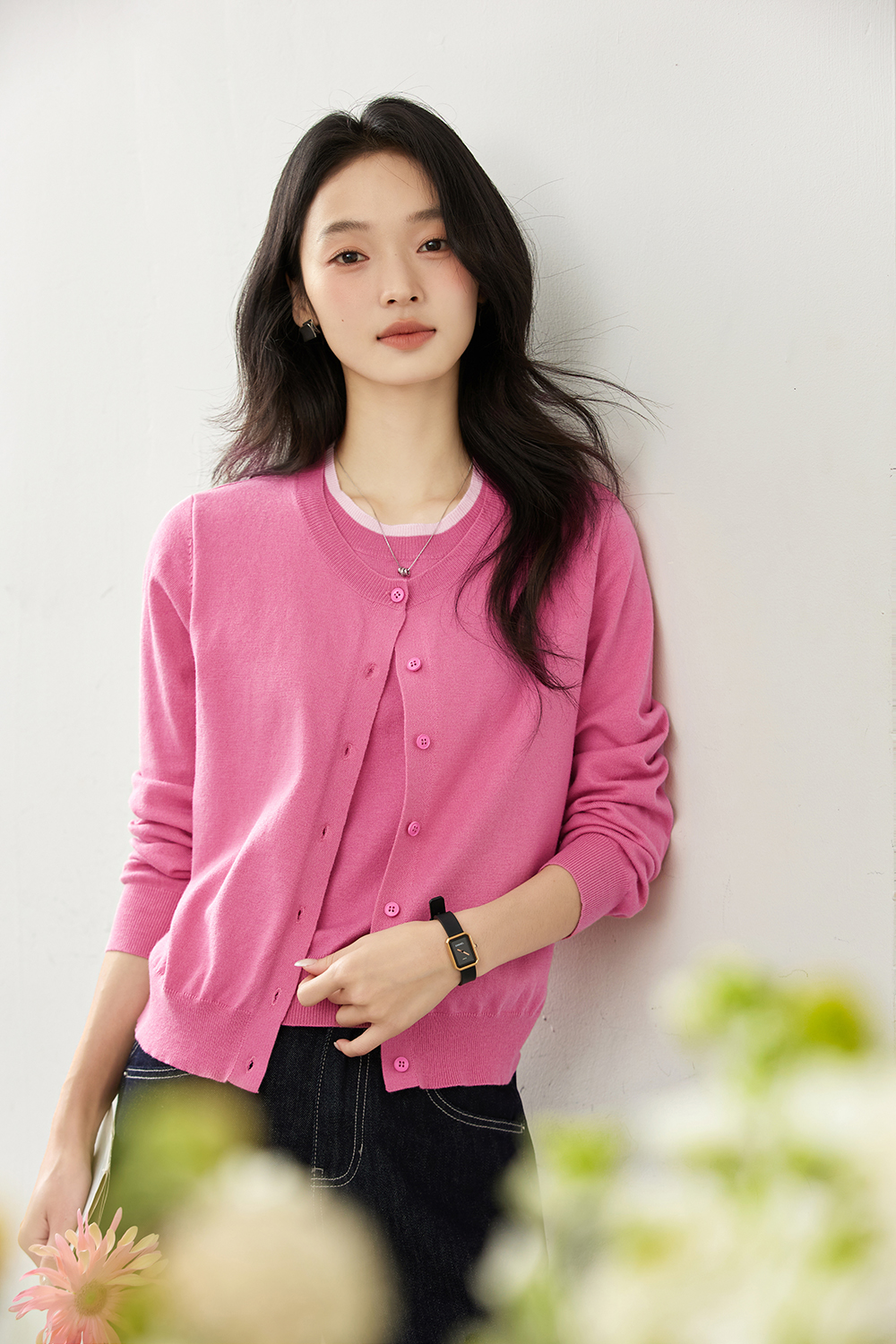 Faux Two-Layer Knit Cardigan Coat-VIMLYSTORE