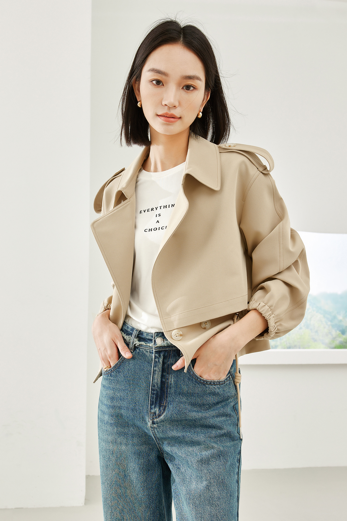 Short Trench Coat Jacket