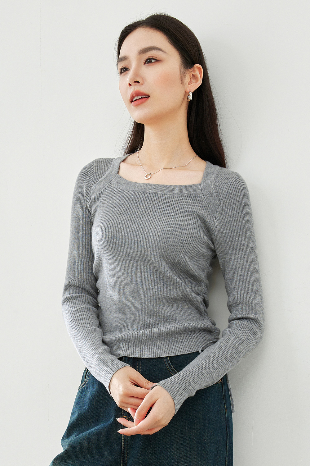 Simple Solid Color Knit Sweater-VIMLYSTORE