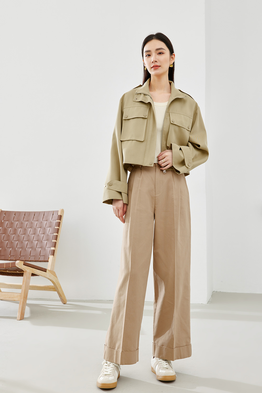 Work style zipper jacket