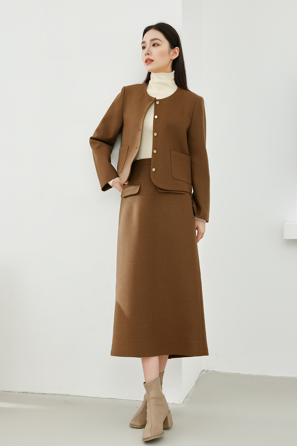 Tucked Cotton Elegant Two Piece Set