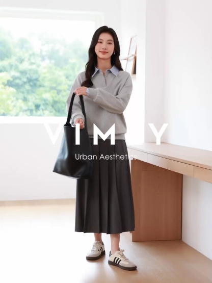 School Style Spliced Lapel Sweatshirt
