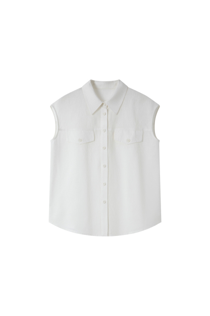 Commute-Elegance Sleeveless Cardigan with Lapel Collar-VIMLYSTORE