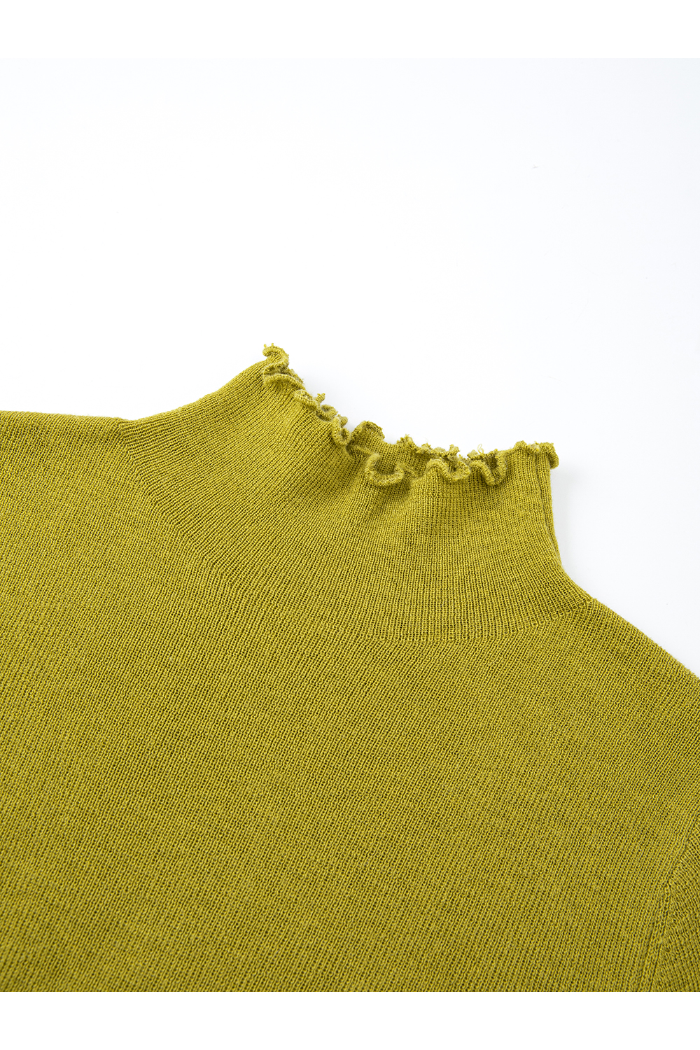 Wave Edge Mock Neck Slim-Fit Slimming Knit Sweater-VIMLYSTORE