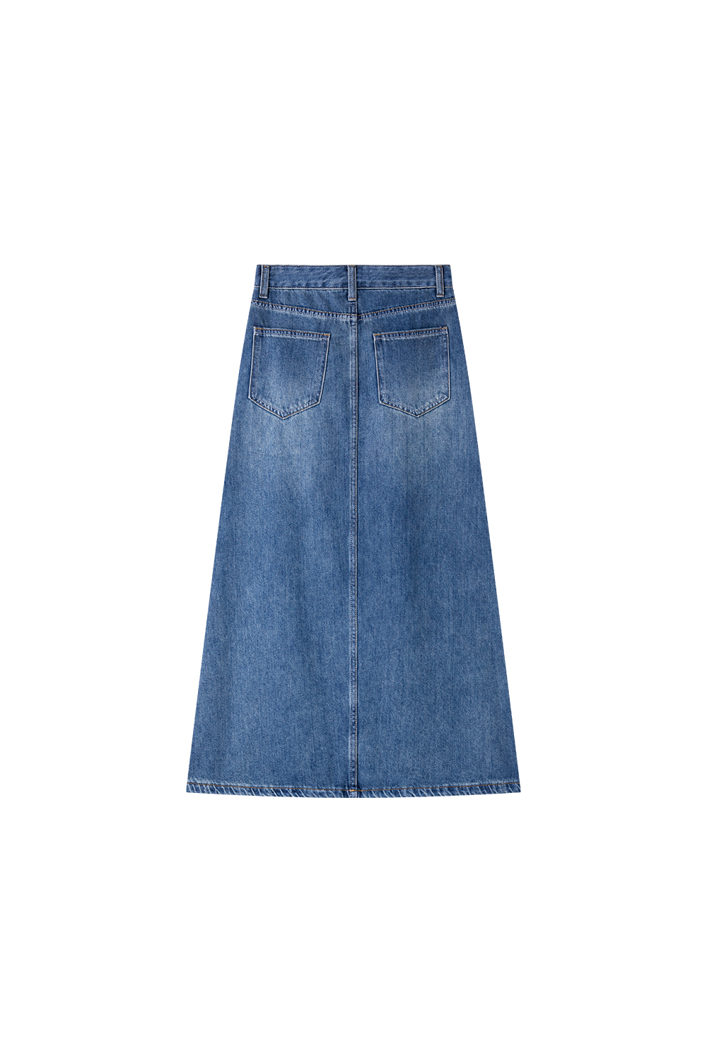 High-Waist A-Line Denim Skirt with Retro Slit Detail-VIMLYSTORE