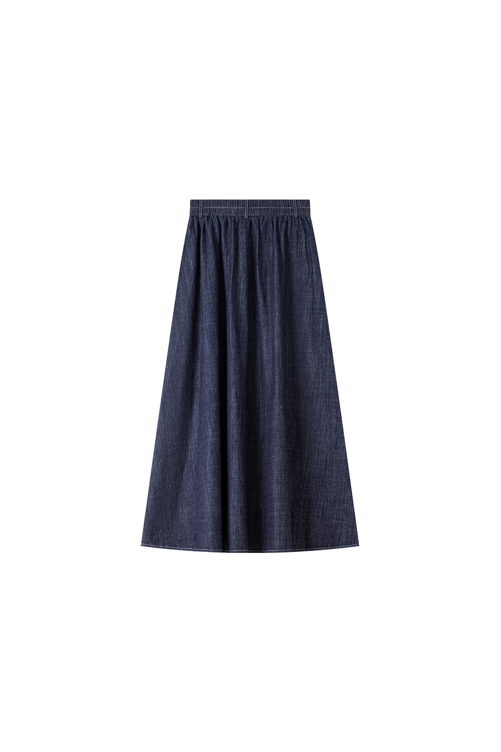 Denim A-Line Skirt with Contour Waistband-VIMLYSTORE