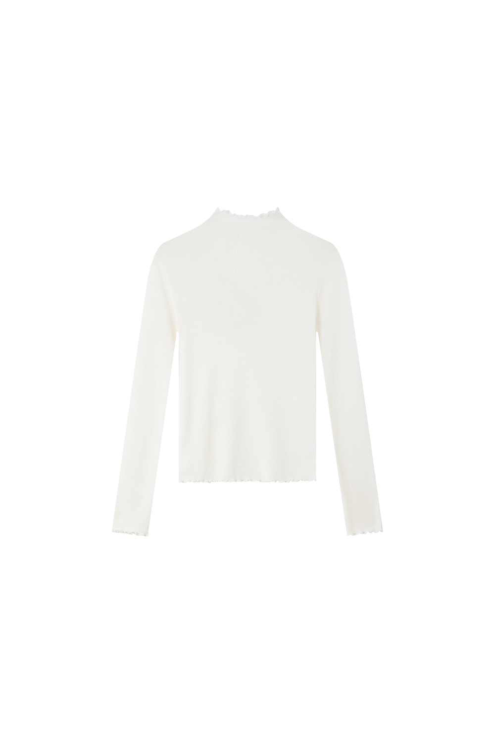 Wave Edge Mock Neck Slim-Fit Slimming Knit Sweater-VIMLYSTORE