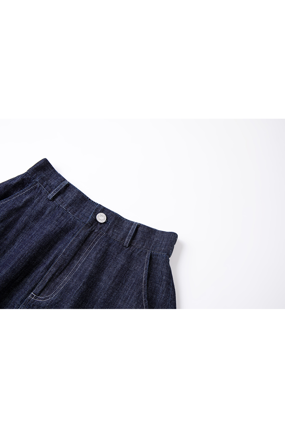 Denim A-Line Skirt with Contour Waistband-VIMLYSTORE