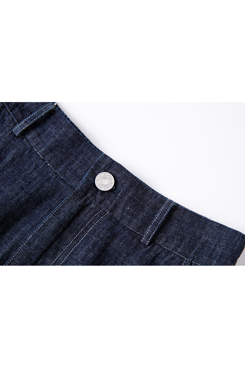 Denim A-Line Skirt with Contour Waistband-VIMLYSTORE