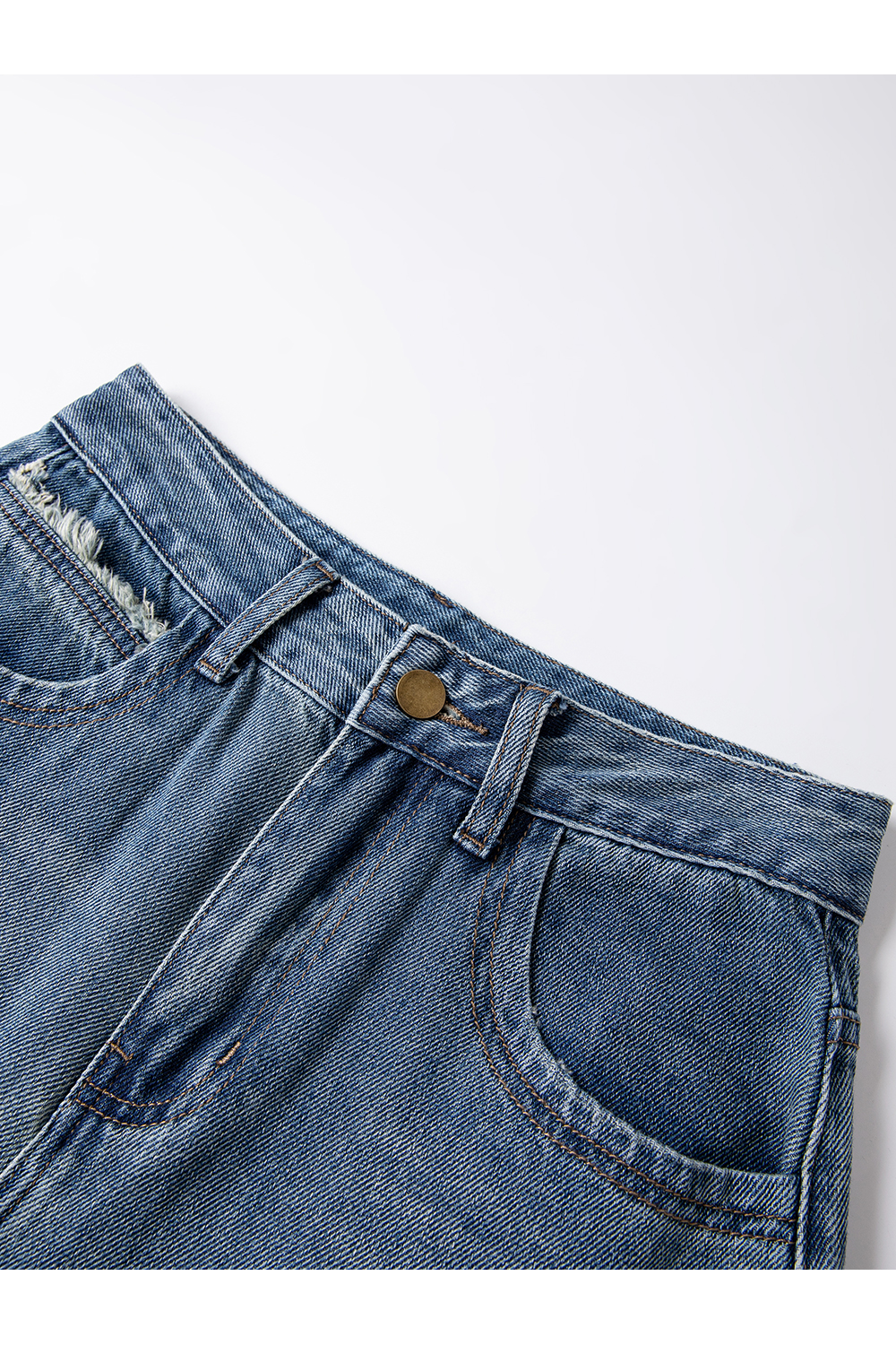 Blue Distressed Detail Slimming Jeans-VIMLYSTORE