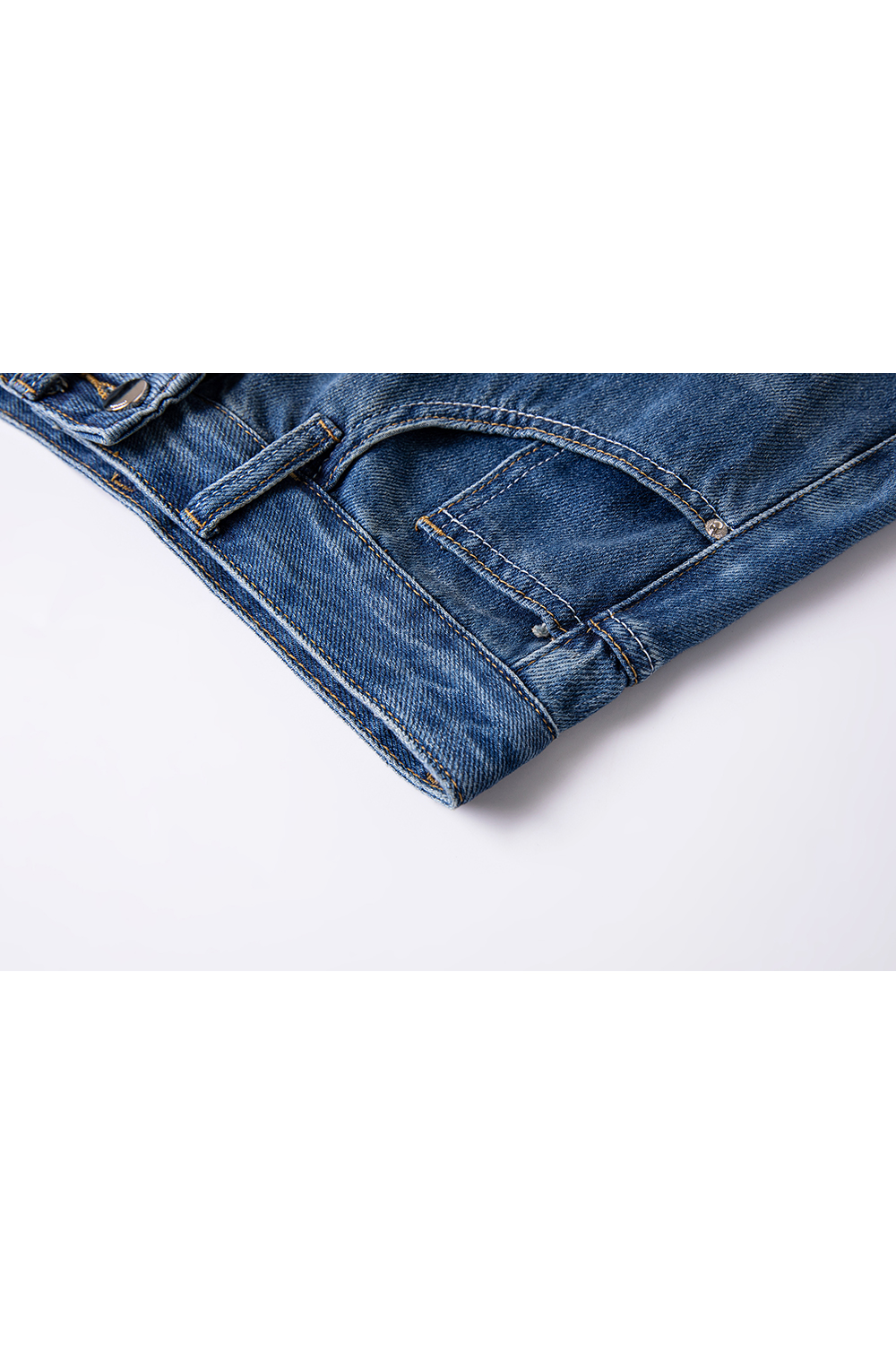 High-Waist A-Line Denim Skirt with Retro Slit Detail-VIMLYSTORE