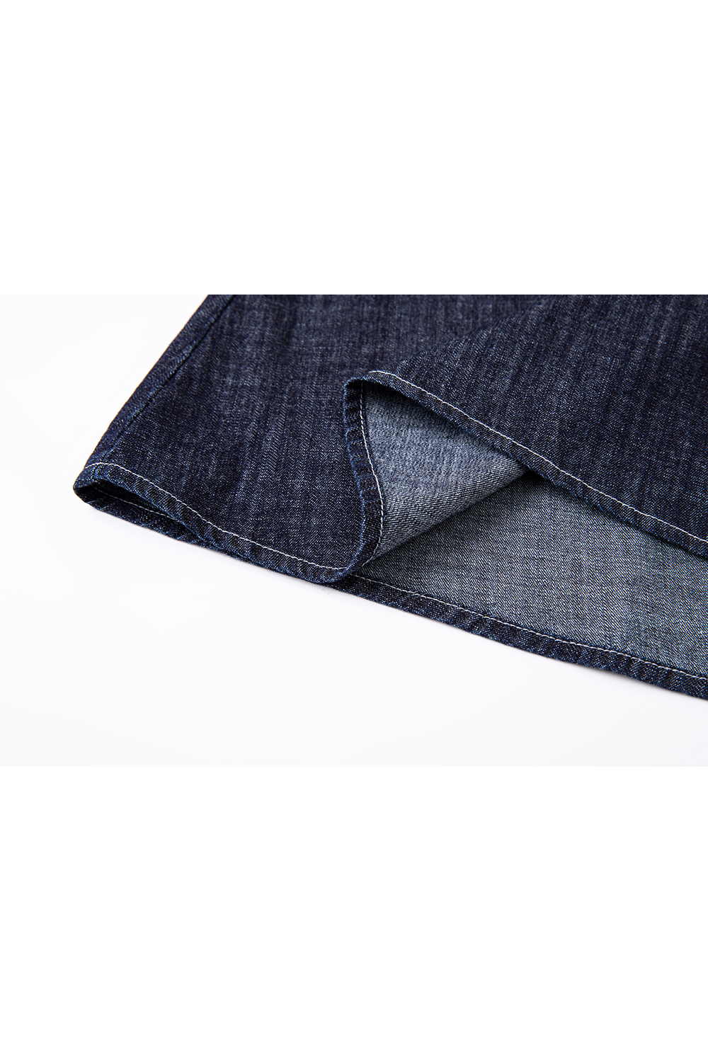 Denim A-Line Skirt with Contour Waistband-VIMLYSTORE