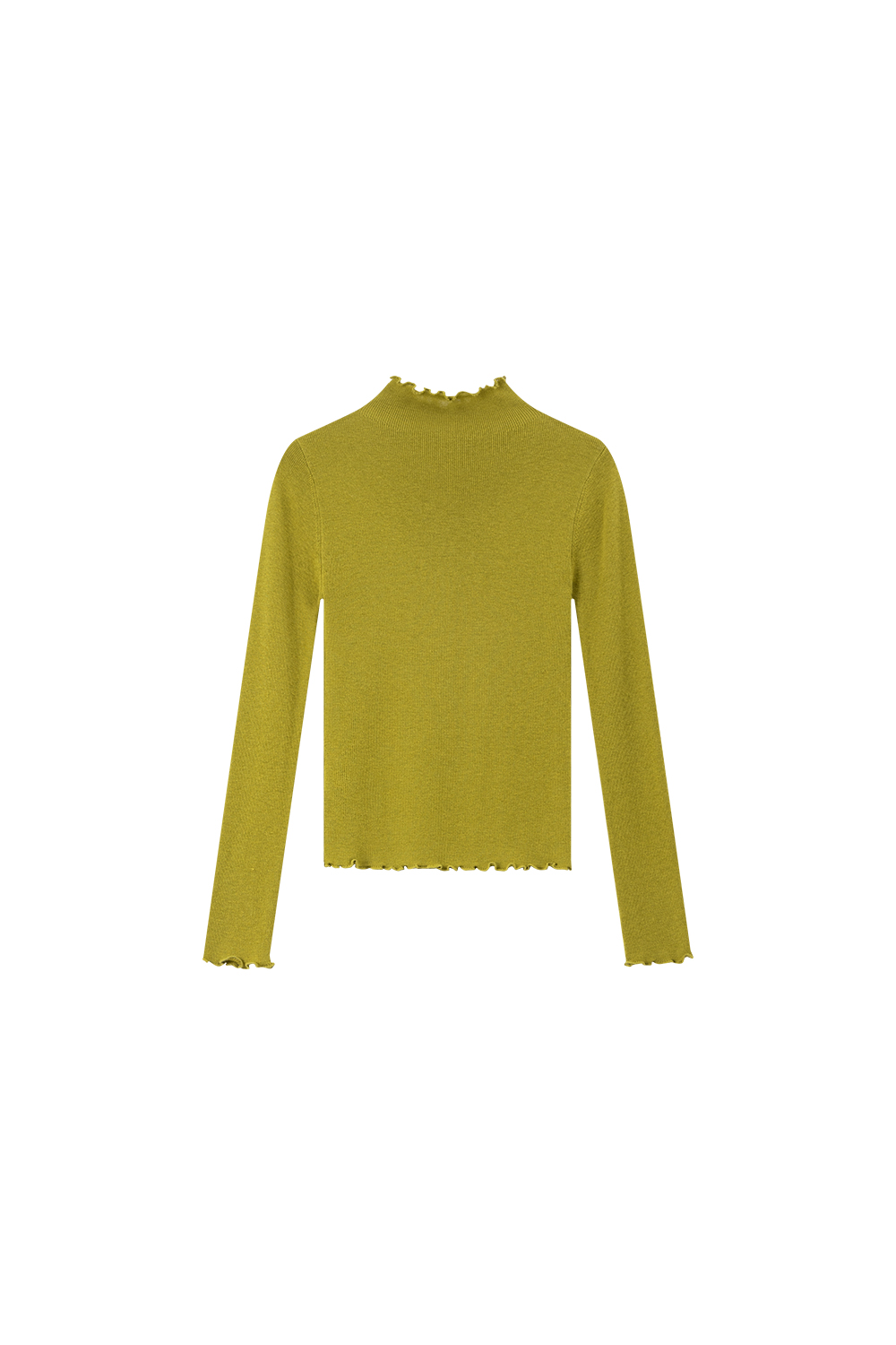 Wave Edge Mock Neck Slim-Fit Slimming Knit Sweater-VIMLYSTORE