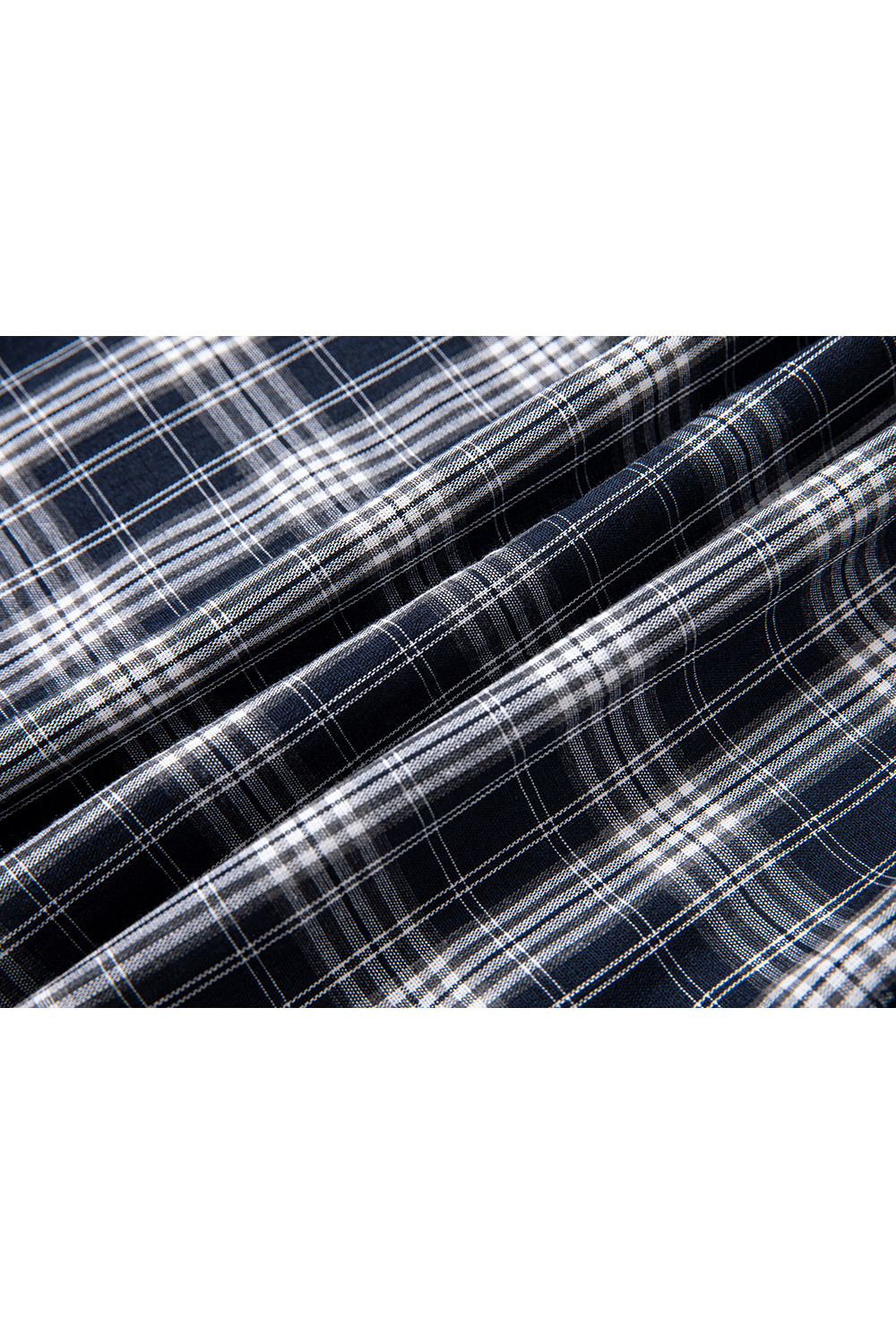 Blue plaid shirt and wide-leg pants-VIMLYSTORE