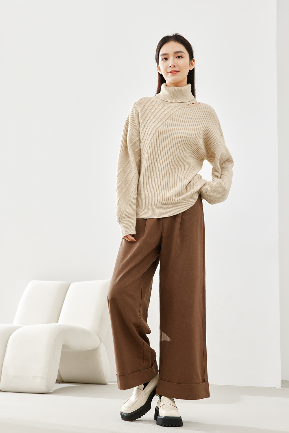 Turtleneck Chunky Sweater
