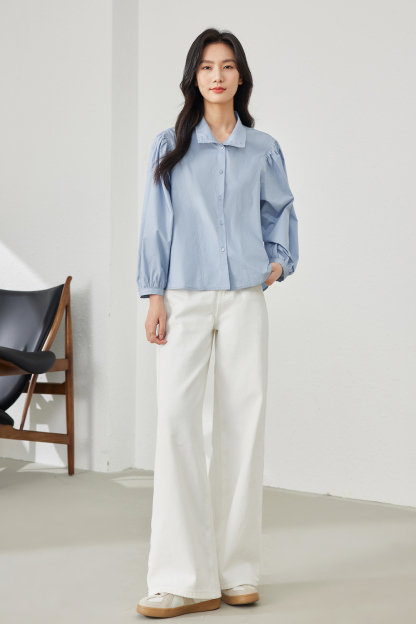 Pure Cotton Turn-down Collar Shirt