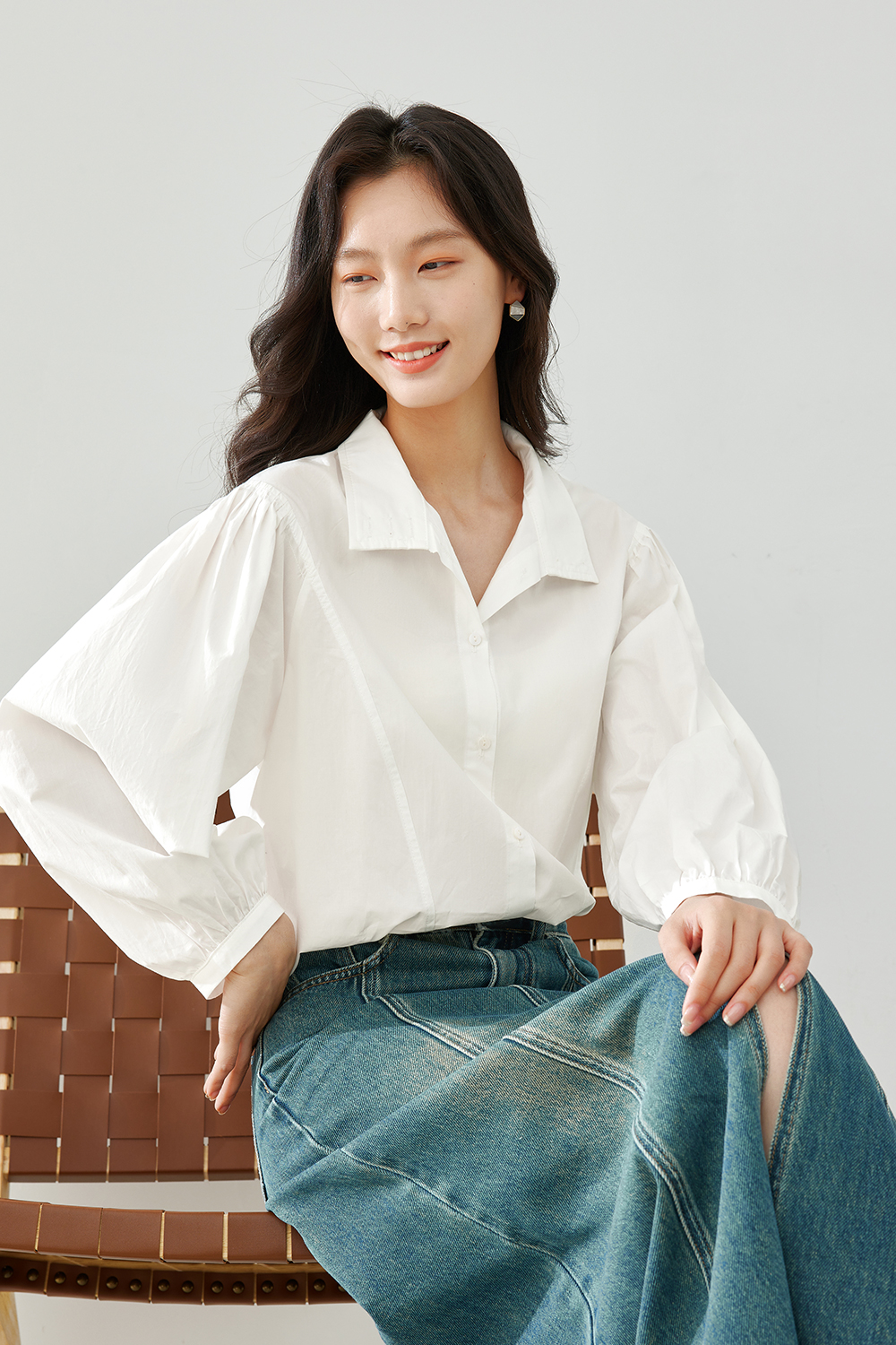 Pure Cotton Turn-down Collar Shirt