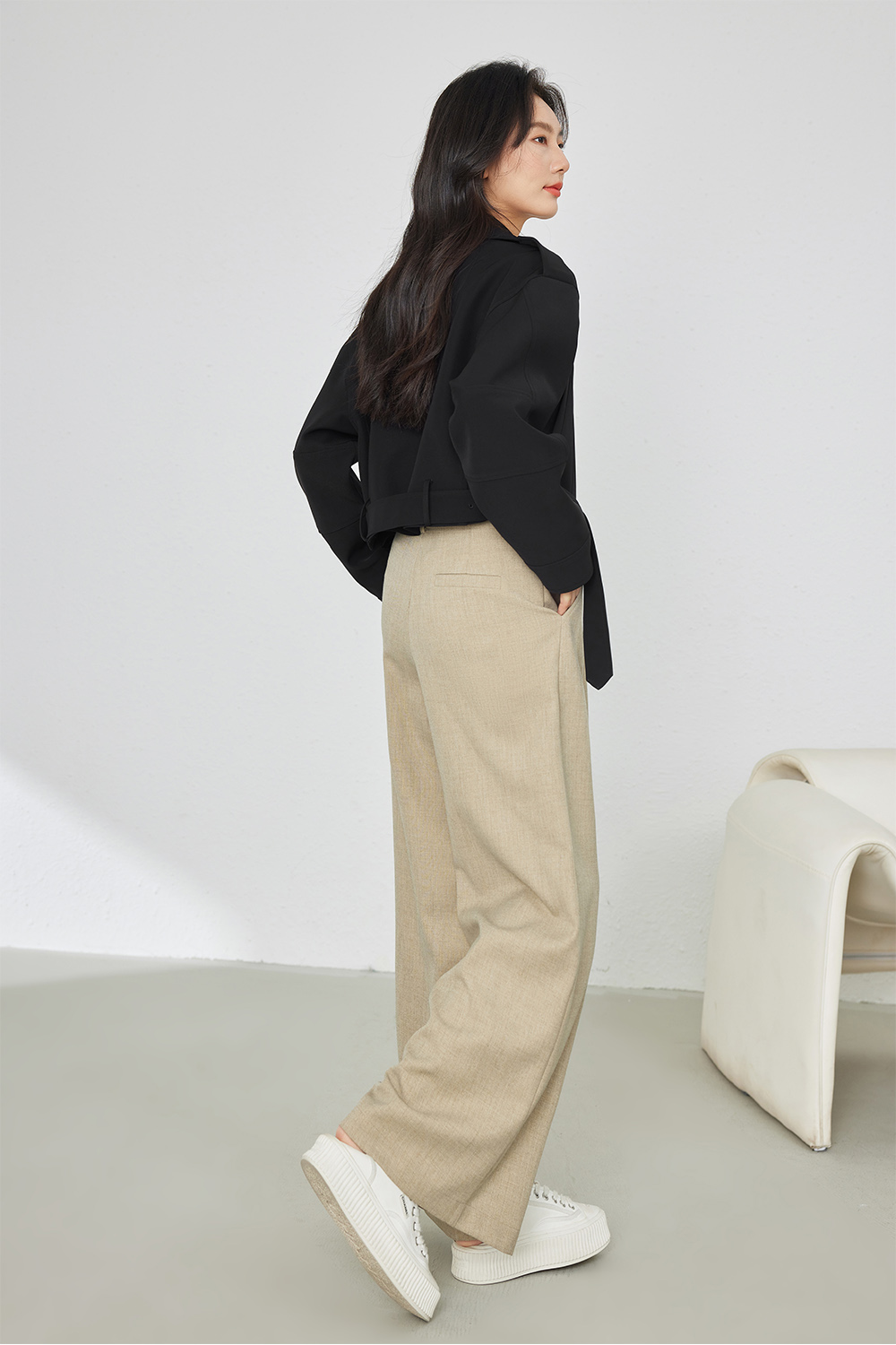 Big Lapel Elegant Windbreaker-VIMLYSTORE