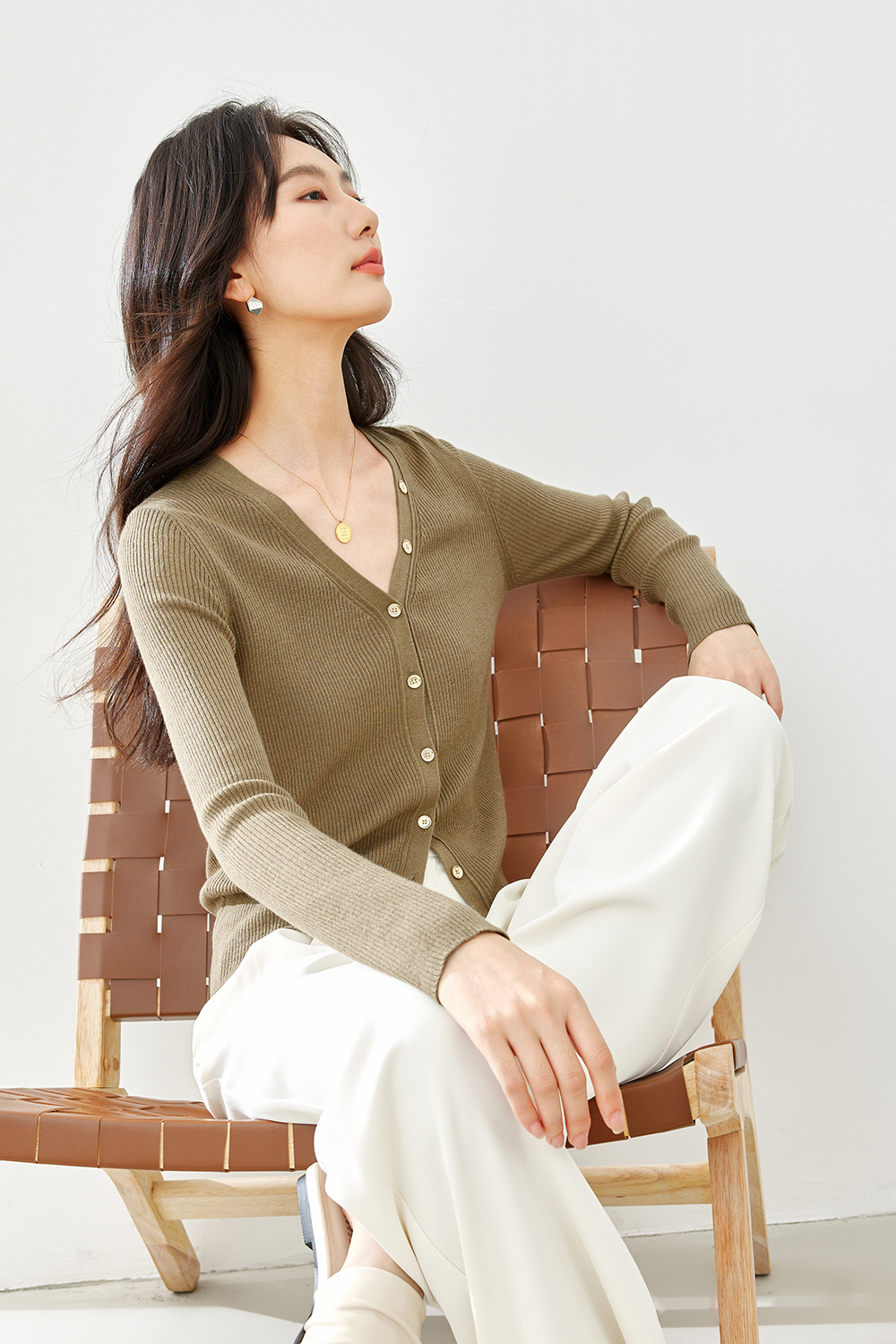 V-Neck Knit Cardigan