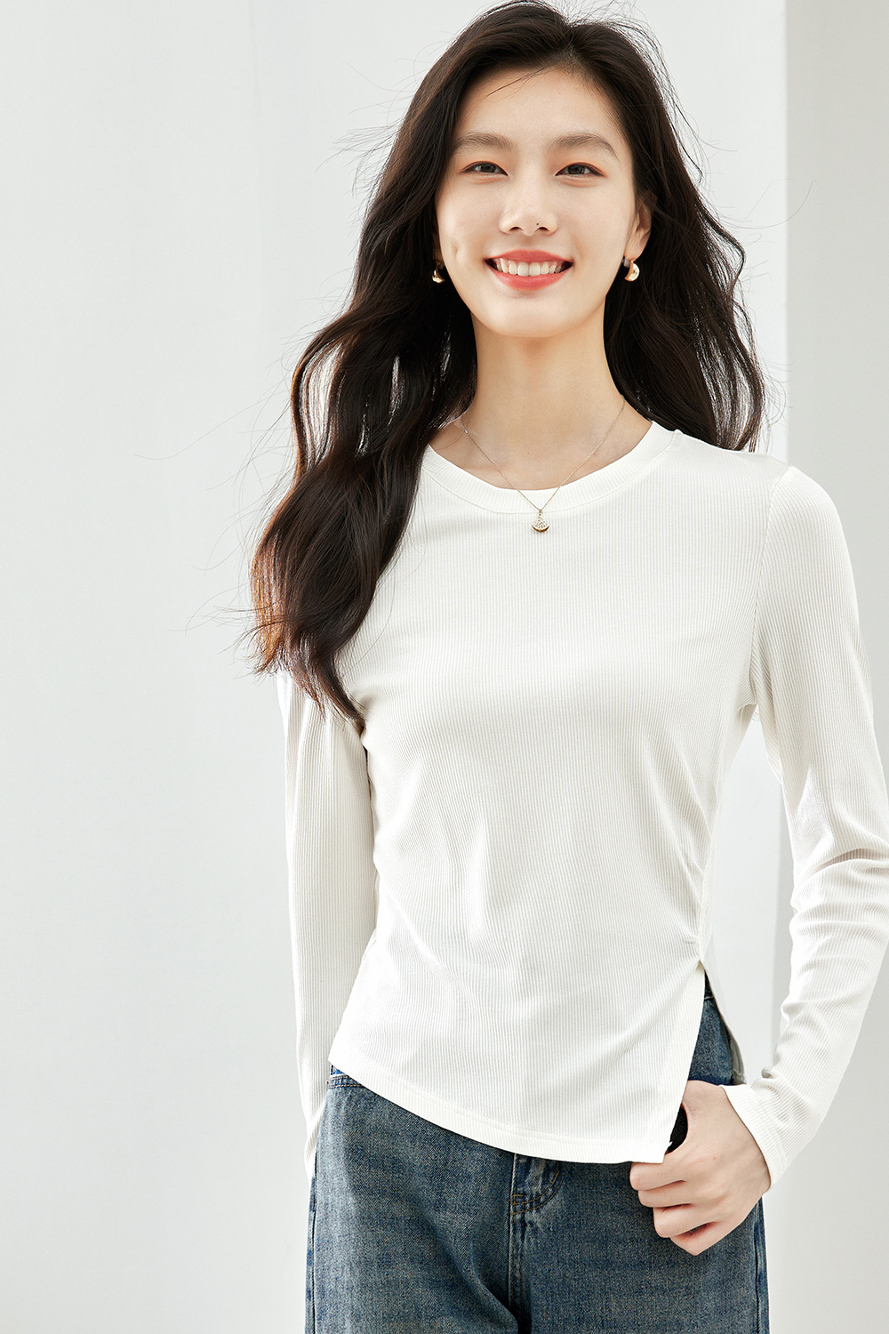 Pleated fashion T-shirt-VIMLYSTORE