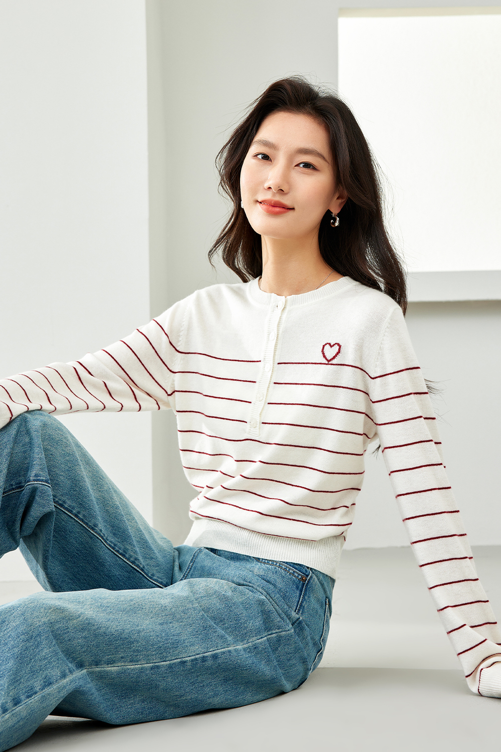 Crew Neck Wool-Blend Sweater