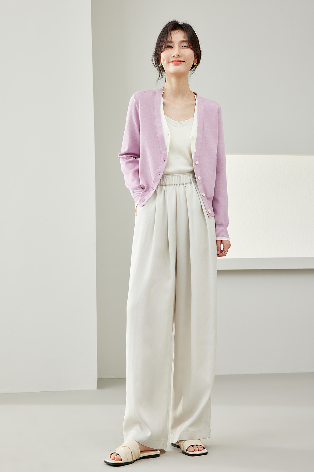 V-Neck Lazy Style Knitted Cardigan-VIMLYSTORE