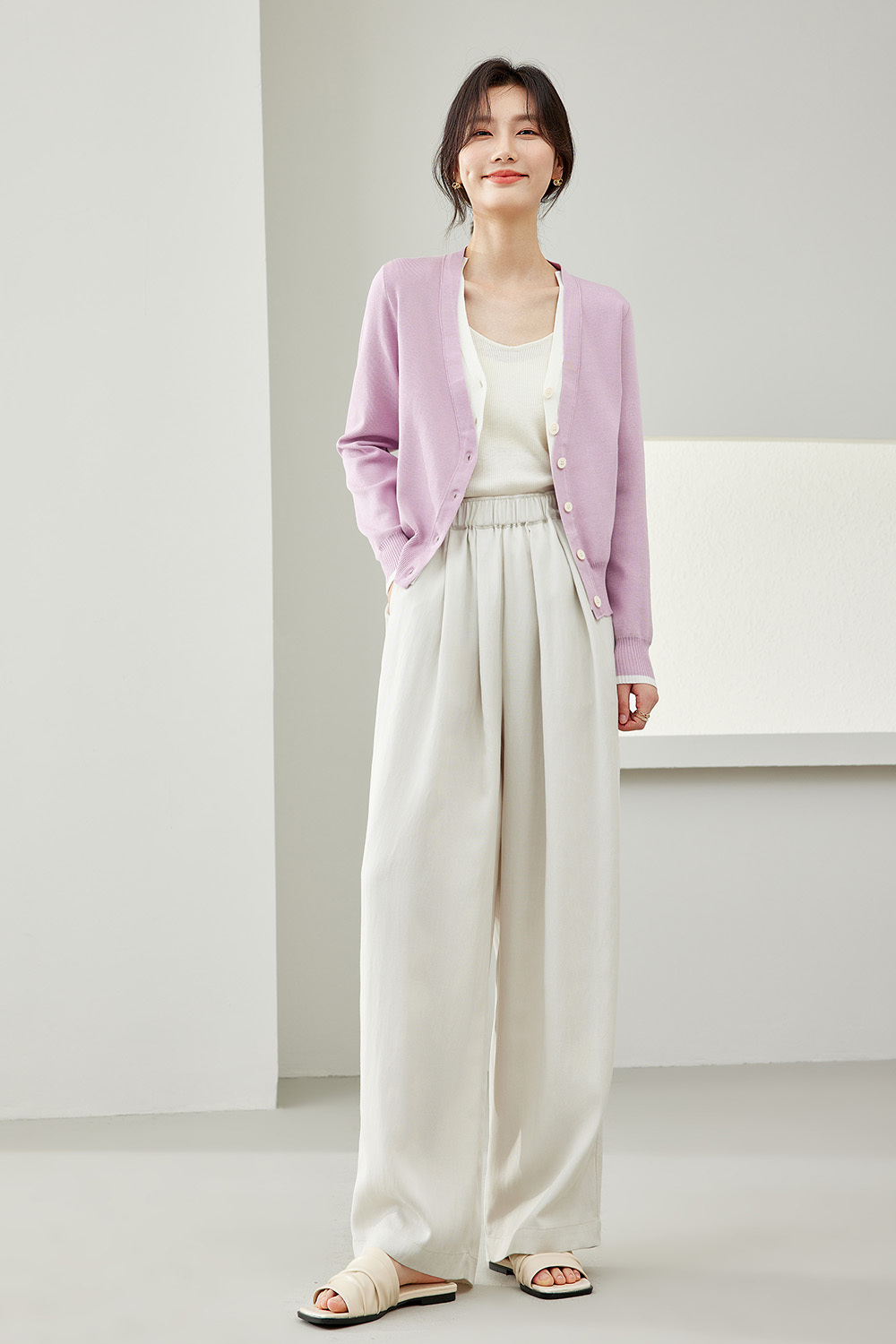 V-Neck Lazy Style Knitted Cardigan