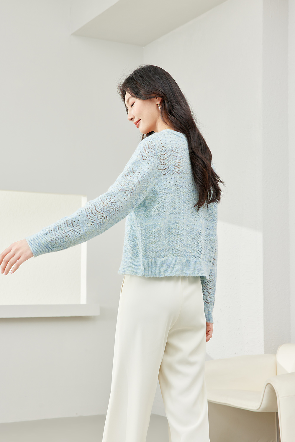 Hollow Crochet Knitted Cardigan-VIMLYSTORE