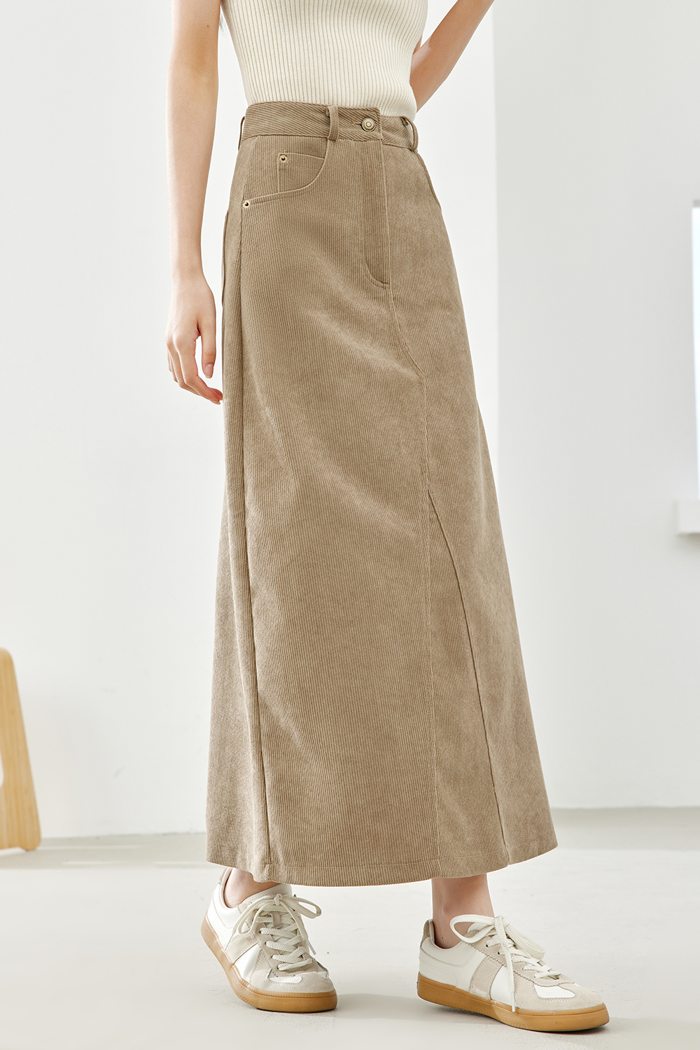 High-End Mid-Waist A-Line Skirt
