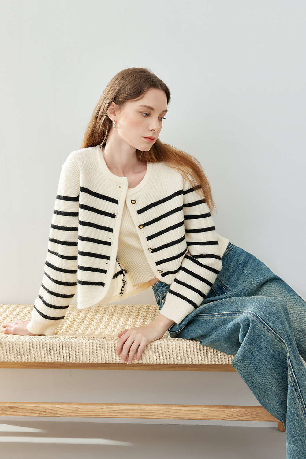 Rounded Hem Knitted Cardigan