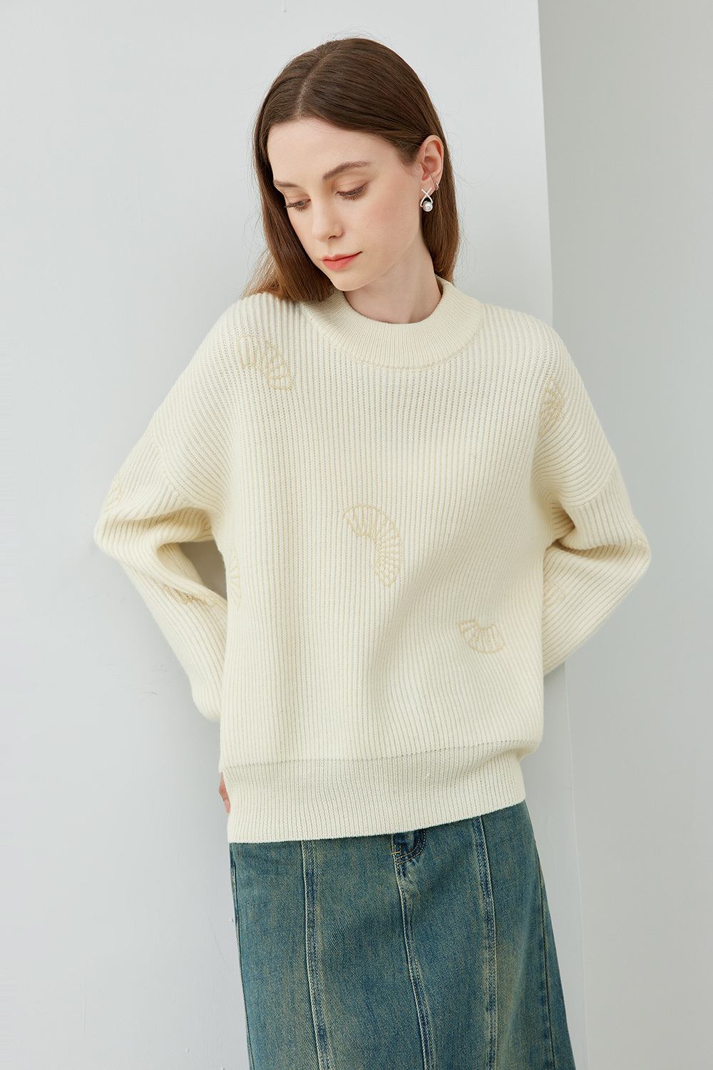 Woolen Sweater with Beaded Detail