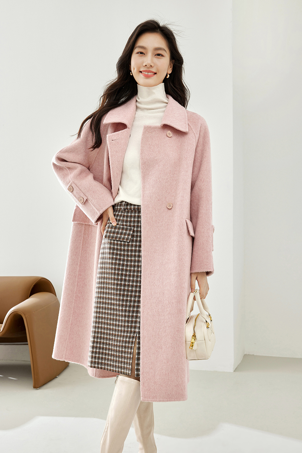 Minimalist Style Wool Coat-VIMLYSTORE