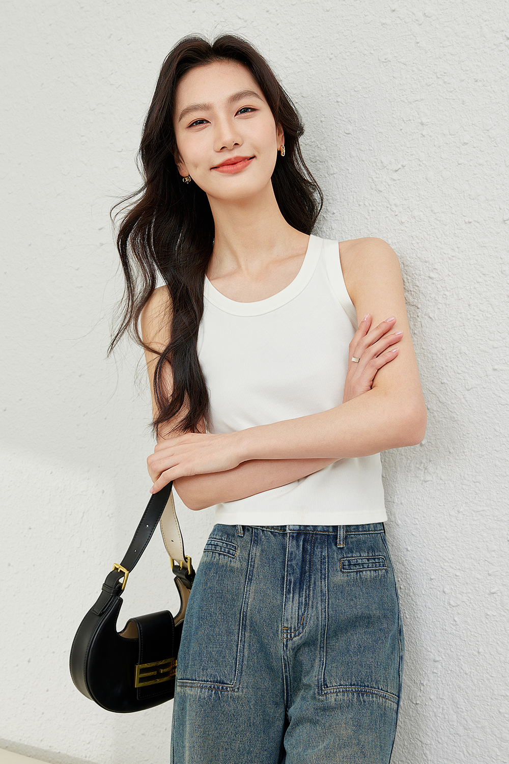 Crew Neck Knitted Vest