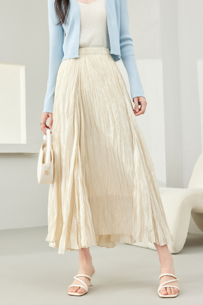 Flowy Pleated A-Line Skirt