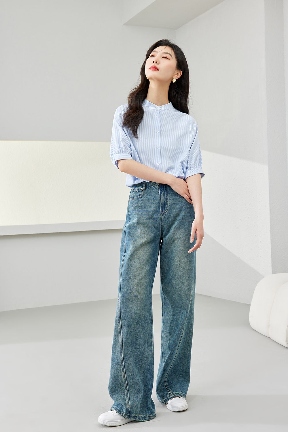 Lightweight Blue Striped Shirt