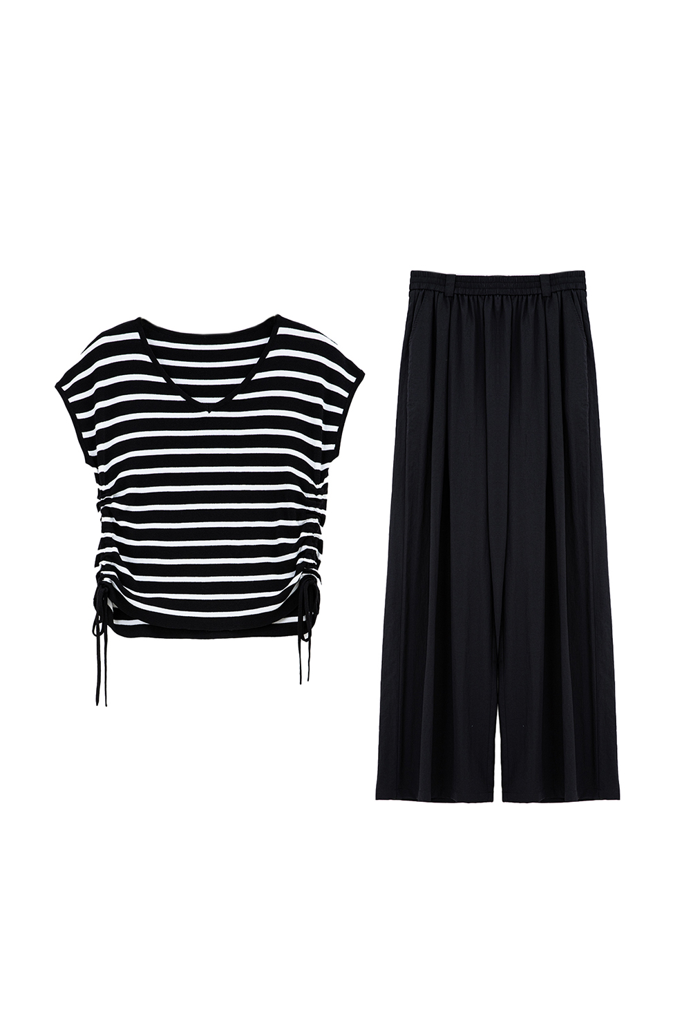 Temperament Striped Knitted Suit-VIMLYSTORE