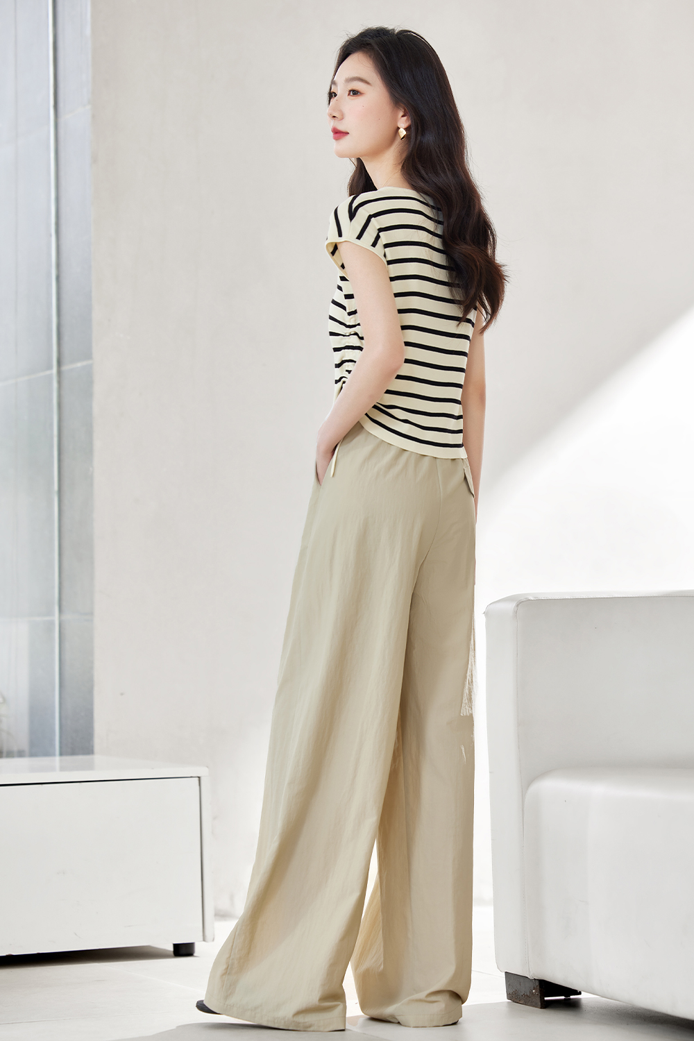 Temperament Striped Knitted Suit-VIMLYSTORE