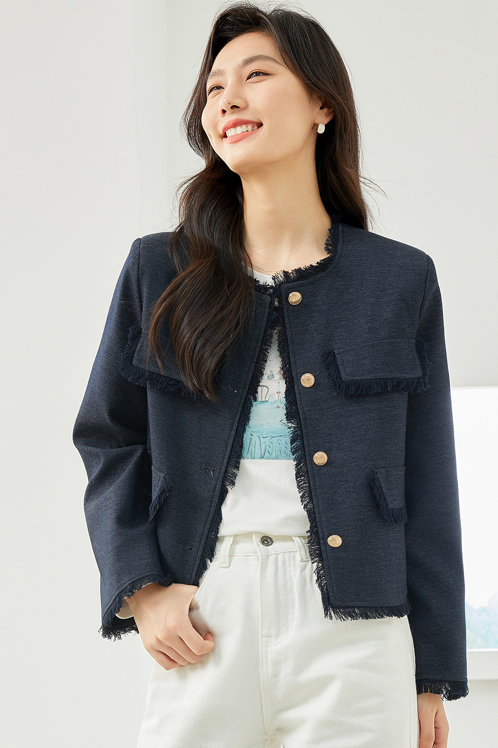 Stylish Tweed Short Jacket