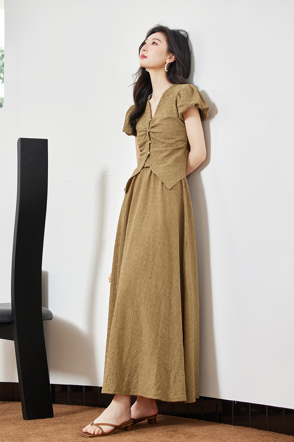 French Puff Sleeve Temperament Suit