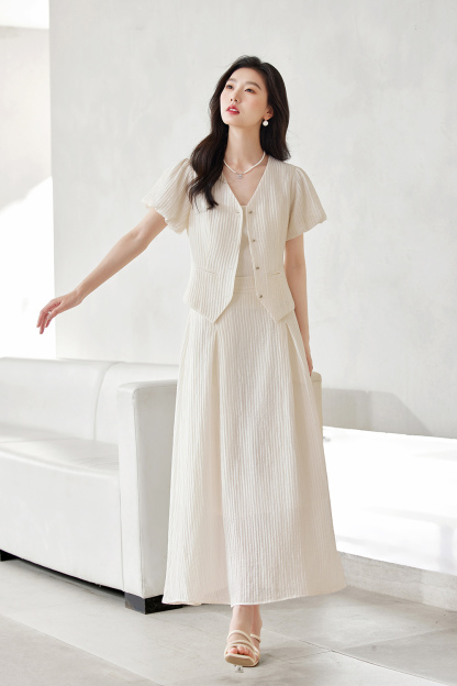 French Gentle Slimming Short-Sleeved Suit