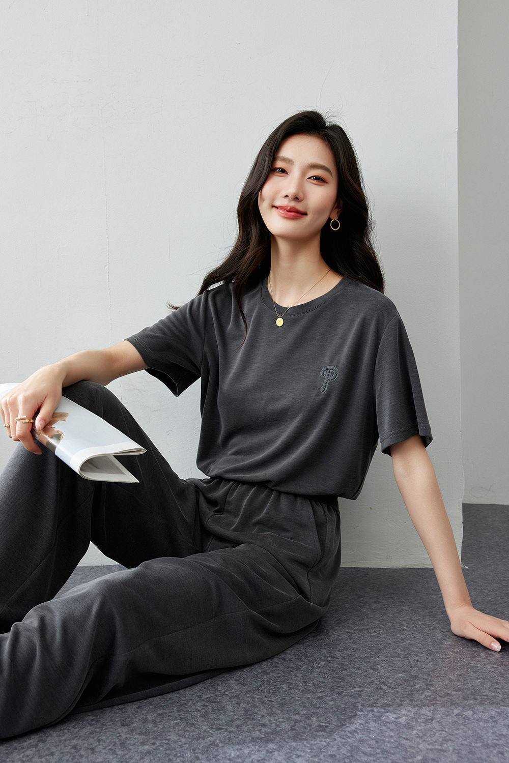 Knitted Cuprammonium Embroidered Set