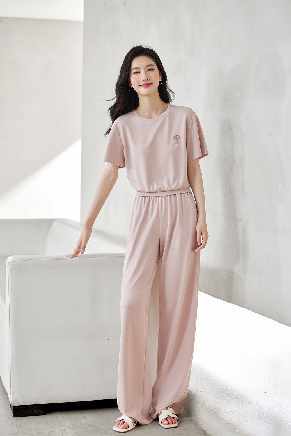 Knitted Cuprammonium Embroidered Set