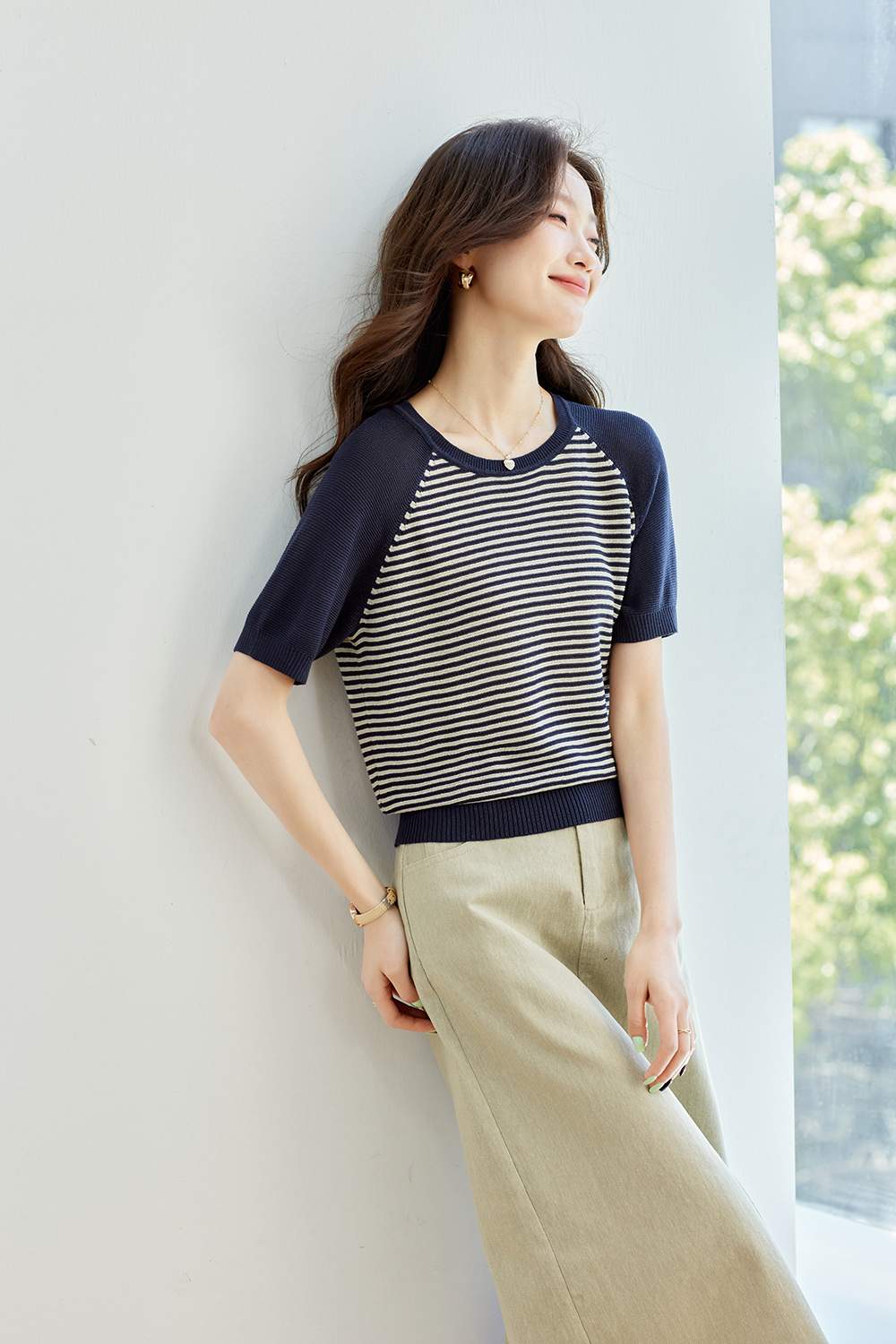 Striped Contrast Sweater