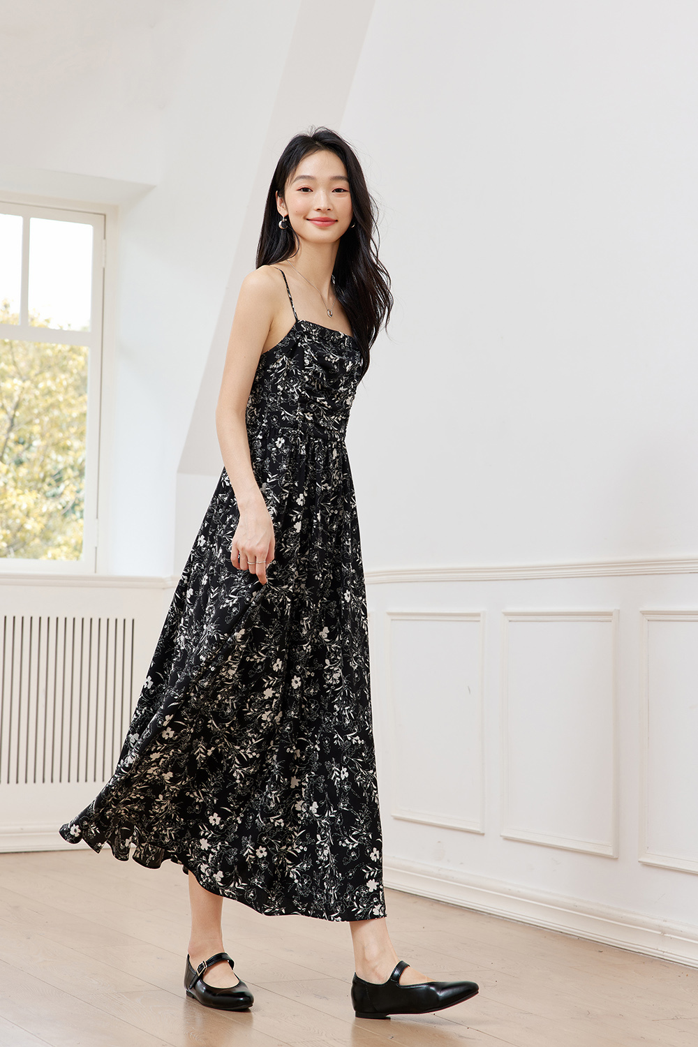 Floral Suspender Tube Top Long Dress