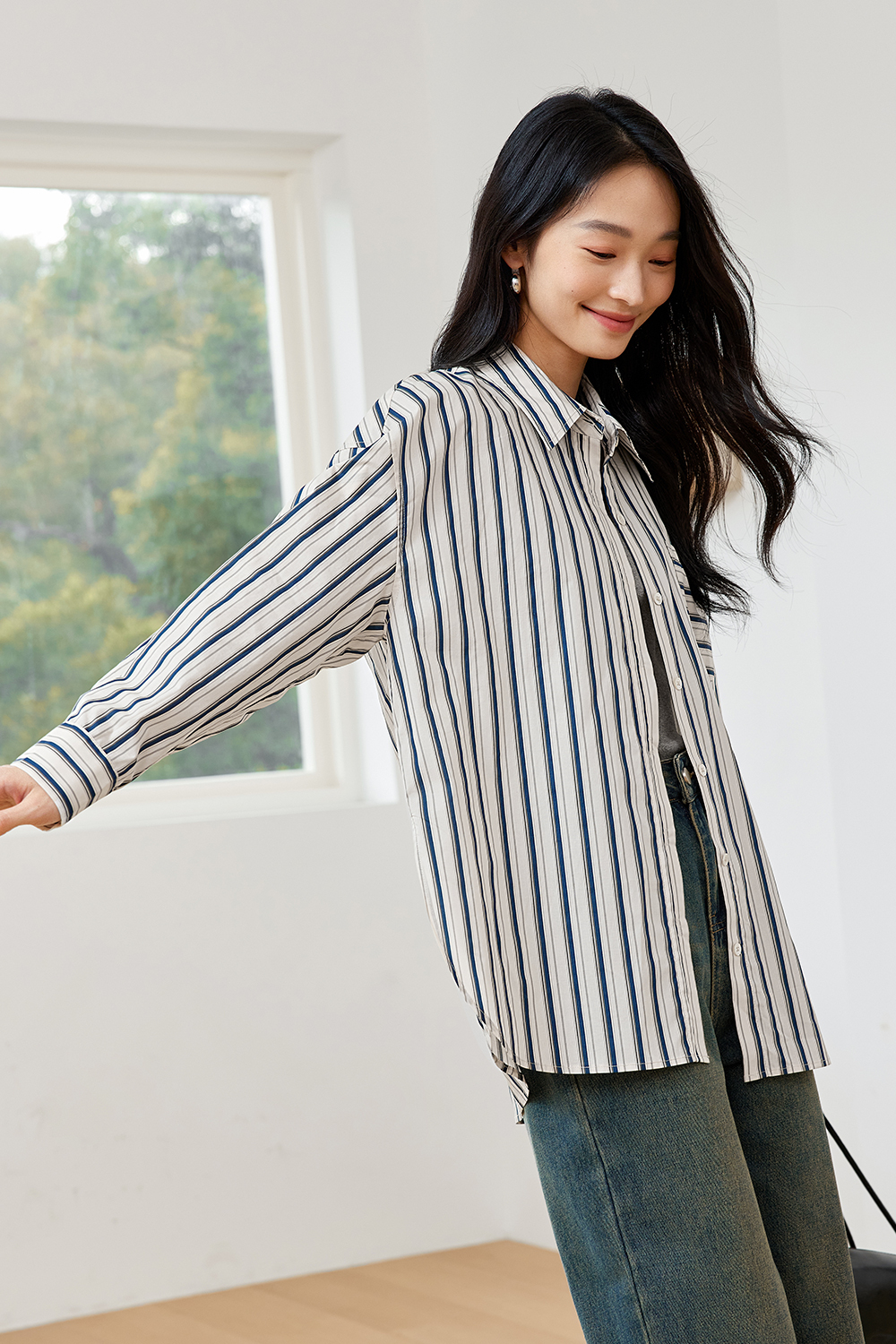Pure Cotton Striped Fashion Shirt
