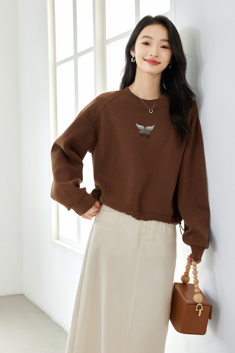 Gradient Three-Dimensional Butterfly Sweatshirt