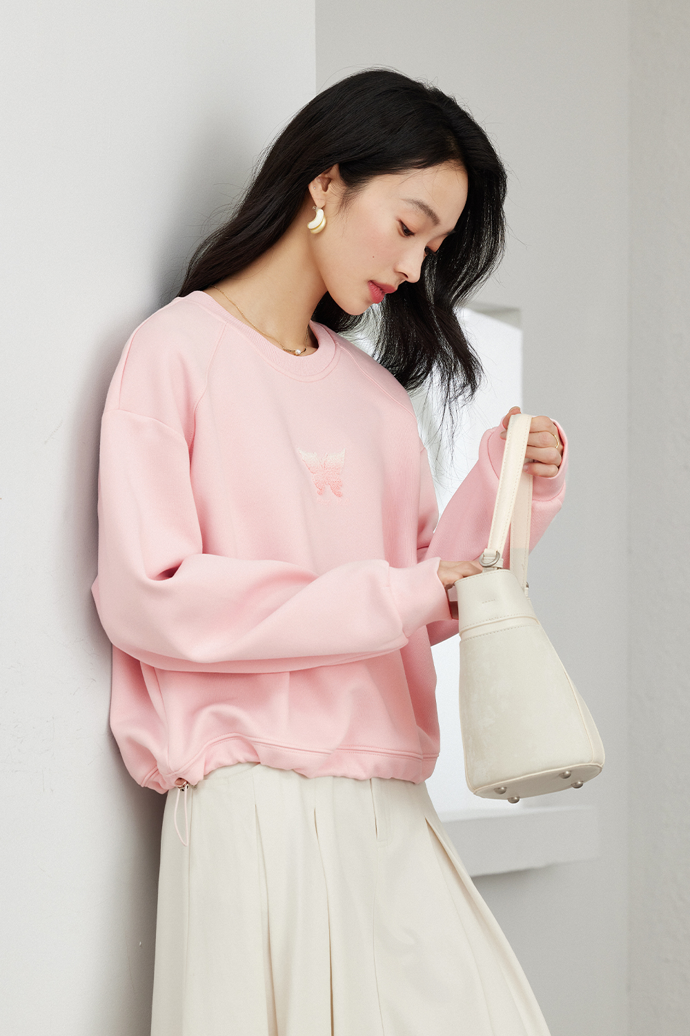 Gradient Three-Dimensional Butterfly Sweatshirt
