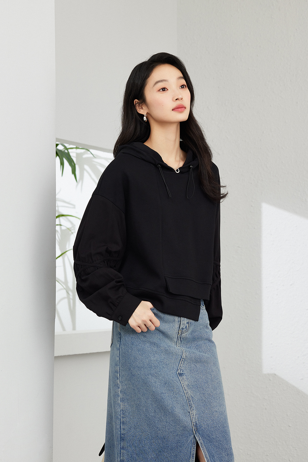 Irregular Design Hooded Sweatshirt