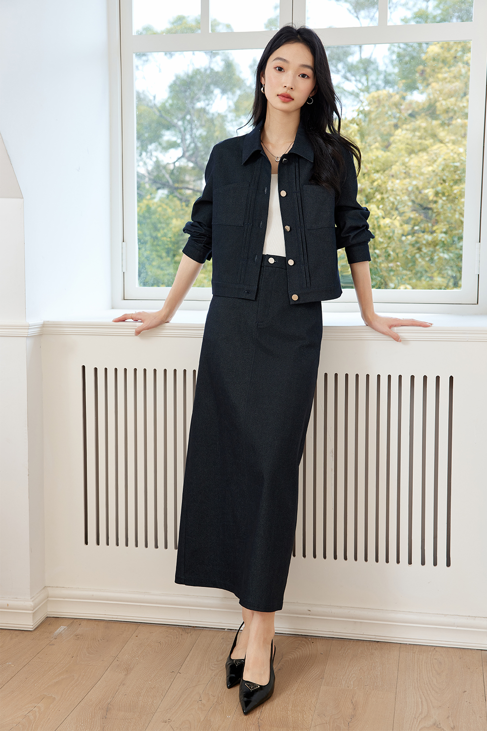 Leisure Textured Denim Suit